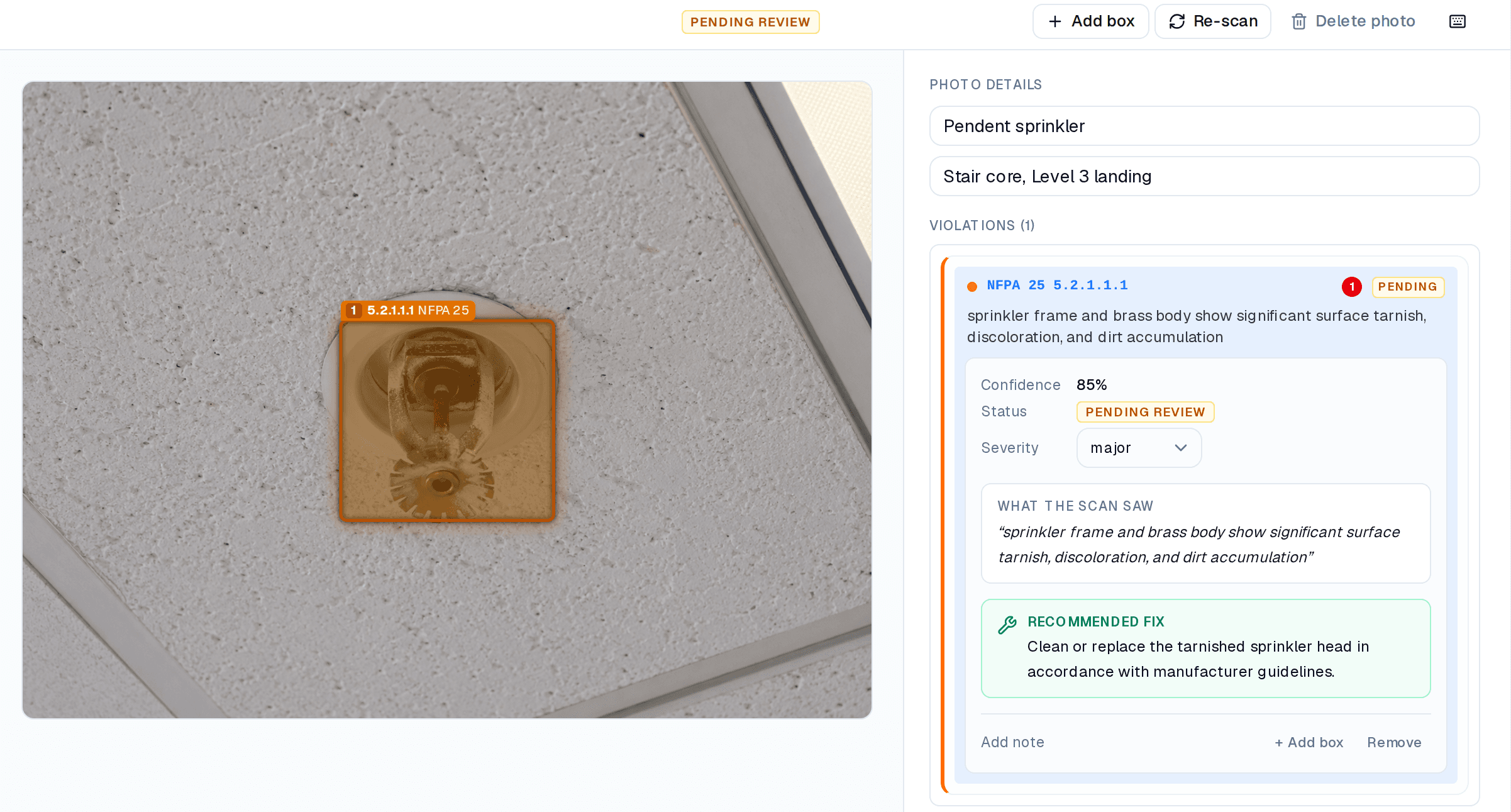 Scan a photo against your codes.